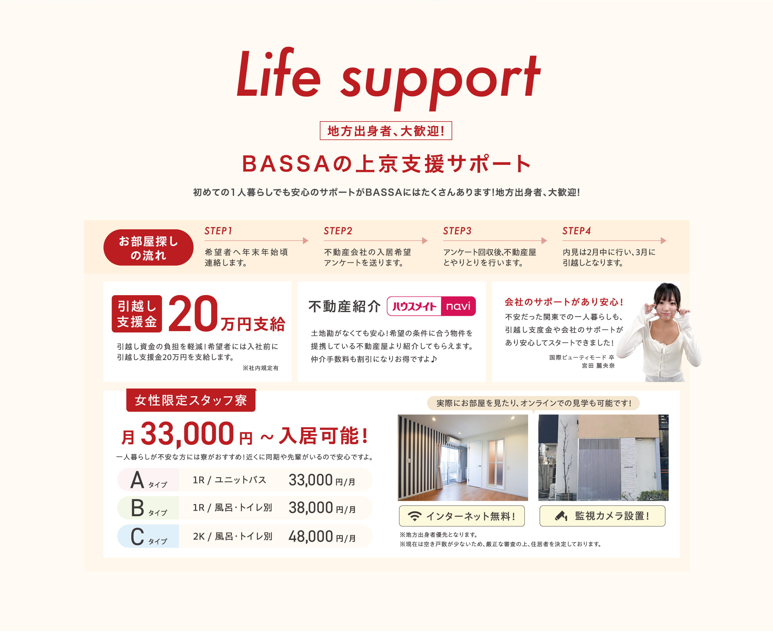 BASSAの上京支援サポート