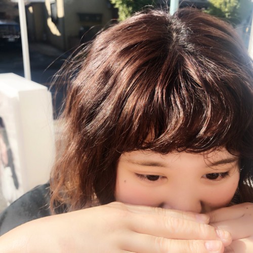 前髪パーマでくるふわヘアに!