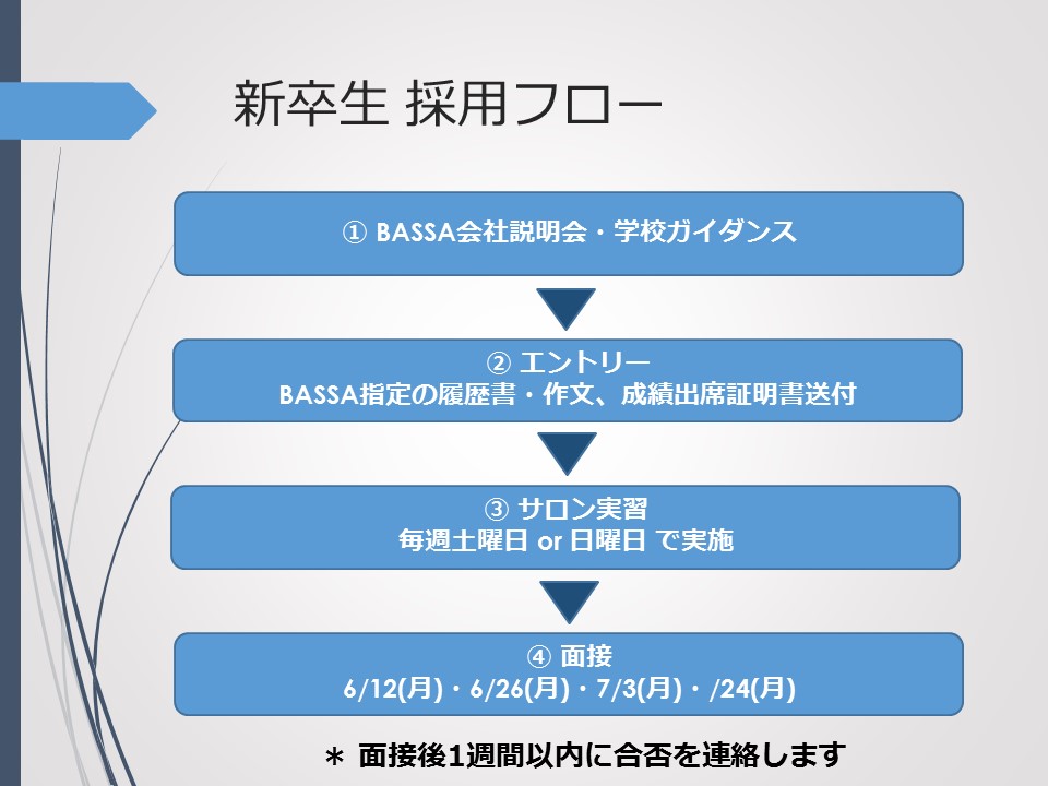 学生の皆さんへ 『採用試験のお知らせ』